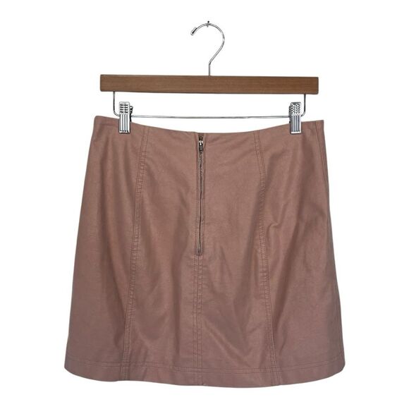 FREE PEOPLE - MODERN FEMME NOVELTY MINI VEGAN SUEDE SKIRT IN MAUVE 8 - Picture 2 of 6